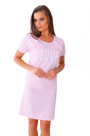 Camasa de alaptare, Love my Baby, Pink, Maneca Scurta, BebePrice [8]