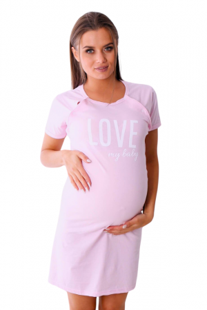 Camasa de alaptare, Love my Baby, Pink, Maneca Scurta, BebePrice [7]