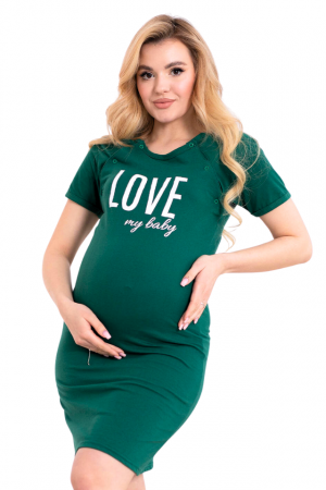 Camasa de alaptare, Love my Baby, Green, Maneca Scurta, BebePrice [7]