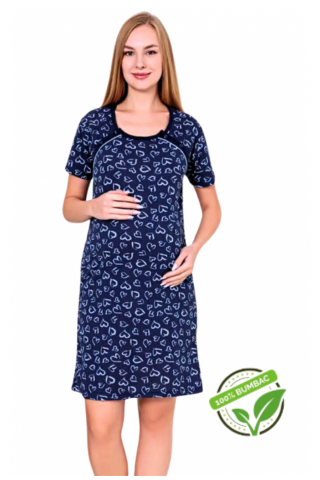 Camasa de alaptare, Lovely, Navy, Maneca Scurta , Bebeprice [0]