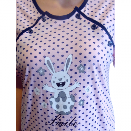 Camasa de alaptare Pink Rabbit, Betul, Maneca scurta, BebePrice [3]