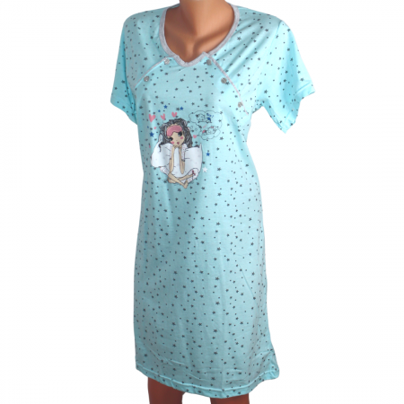 Camasa de alaptare  Pretty Lady, Blue, maneca scurta [0]