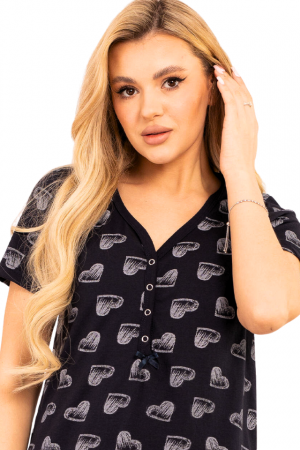 Camasa de alaptare, Ravello, Hearts-Ivoire, Maneca Scurta, Bebeprice [3]