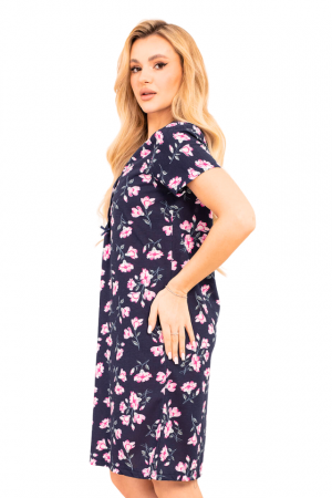 Camasa de alaptare, Floralis, Navy-Purple,Maneca Scurta, Bebeprice [7]