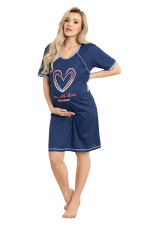 Camasa de alaptare, Forever Love - Navy, Maneca Scurta BebePrice [0]