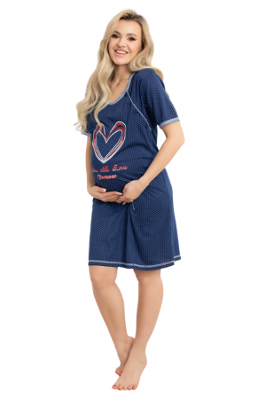 Camasa de alaptare, Forever Love - Navy, Maneca Scurta BebePrice [3]