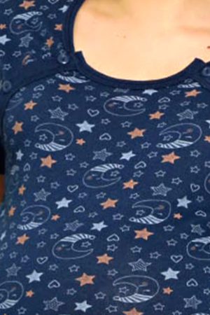 Camasa de alaptare, Interstellar, Dark Navy, Maneca Scurta, Bebeprice [4]