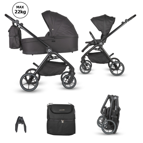 BBP-325065460 Carucior modular 2 in 1 Serry Jet Black centura de siguranta in 5 puncte si sistem de pliere BebePrice.ro [4]