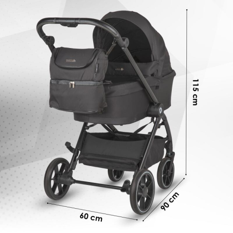 BBP-325065460 Carucior modular 2 in 1 Serry Jet Black centura de siguranta in 5 puncte si sistem de pliere BebePrice.ro [9]