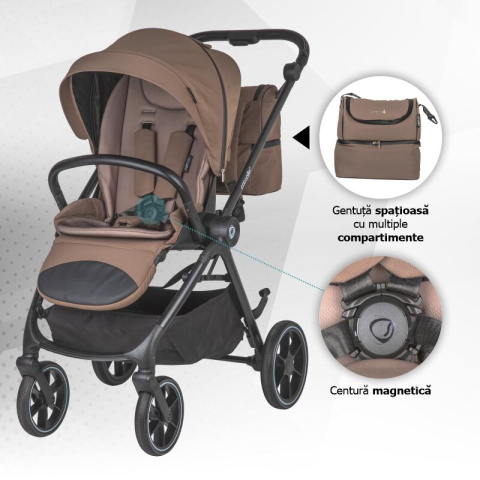 BBP-325065444 Carucior modular 2 in 1 Serry Light Taupe centura de siguranta in 5 puncte si sistem de pliere BebePrice.ro [7]