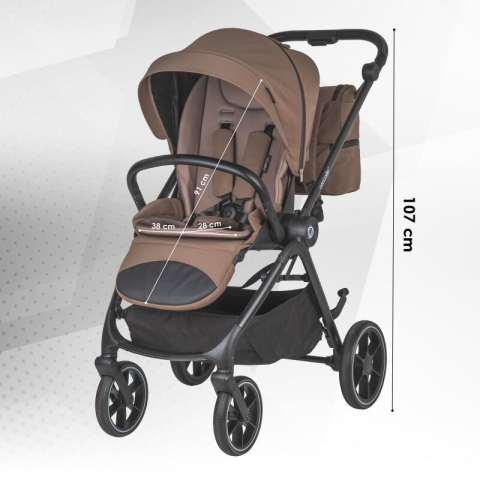 BBP-325065444 Carucior modular 2 in 1 Serry Light Taupe centura de siguranta in 5 puncte si sistem de pliere BebePrice.ro [8]