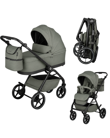 Carucioare - BBP-325065481 Carucior modular 2 in 1 Serry Moss Green centura de siguranta in 5 puncte si sistem de pliere BebePrice.ro