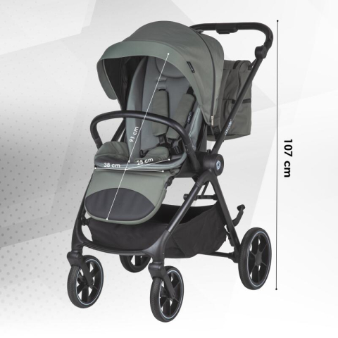 BBP-325065481 Carucior modular 2 in 1 Serry Moss Green centura de siguranta in 5 puncte si sistem de pliere BebePrice.ro [7]