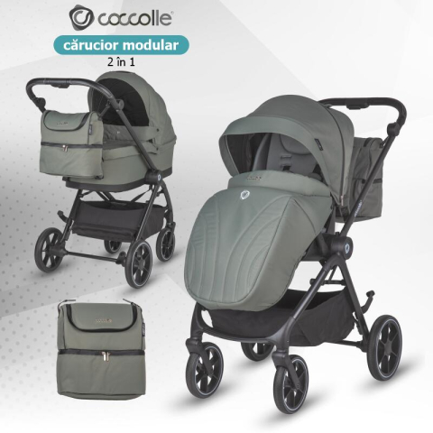 BBP-325065481 Carucior modular 2 in 1 Serry Moss Green centura de siguranta in 5 puncte si sistem de pliere BebePrice.ro [4]