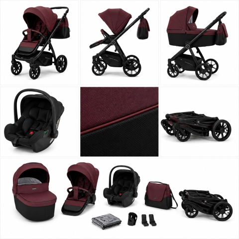 BBP-322065221325080000 Carucior modular 3 in 1 Saliara Cabernet cu Scoica auto i Size Knox Black sistem i-Size si centura de siguranta in 5 puncte BebePrice.ro [27]