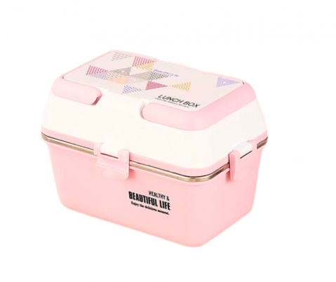 Alimentatie bebe & Accesorii hranire - Caserola termica, 3 compartimente, Pink, BebePrice