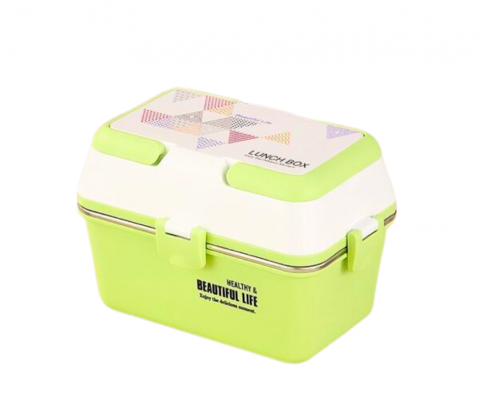 Alimentatie bebe & Accesorii hranire - Caserola termica, 3 compartimente, Green, BebePrice