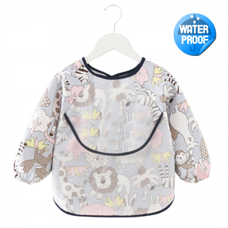 Alimentatie bebe & Accesorii hranire - Baveta impermeabila cu maneci, Jungle