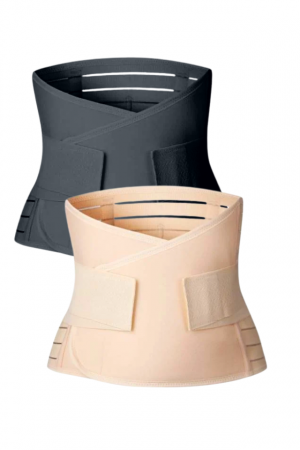 Centuri abdominale postnatale - Set 2 x Centuri abdominale postnatale dublu reglabile - Beige-Black BebePrice