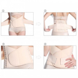 Set 2 x Centuri abdominale postnatale dublu reglabile - Beige-Black BebePrice [2]