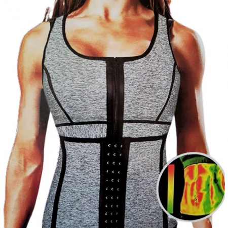 Centura pentru slabit cu prindere dubla din neopren, Grey-Black [2]