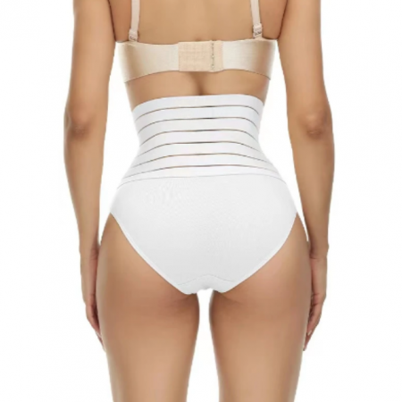 Chilot modelator 2 in 1 postnatal cu talie inalta Rose Girl, White [1]