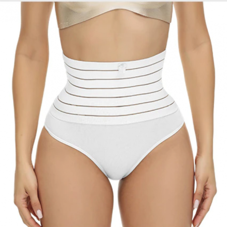 Chilot modelator 2 in 1 postnatal cu talie inalta Rose Girl, White [3]