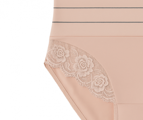 Chilot modelator cu talie inalta si dantela, Velvet Shape, Nude Rose, BebePrice [6]