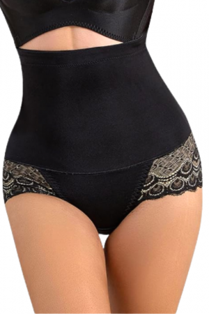 Chilot modelator cu dantela, efect tanga, Black, BebePrice [3]