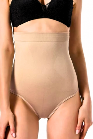 Chilot modelator tanga cu efect push-up si talie inalta, Siluette, Beige, BebePrice [0]