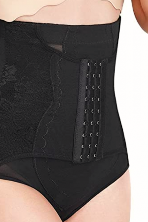 Chilot modelator, tanga cu talie inalta  si corset, prindere mos si baba, dantela, Shapella, Black, BebePrice [5]
