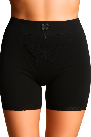 Lenjerie modelatoare - Chilot modelator Zipper cu picior, Black, BebePrice