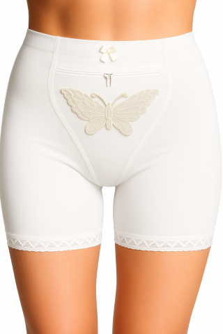 Lenjerie modelatoare - Chilot modelator Zipper cu picior, White, BebePrice