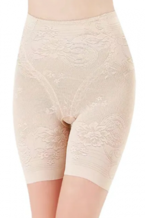 Colant modelator din dantela, efect de subtiere si push-up, Beige, Siluette,BebePrice [4]