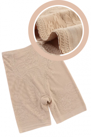 Colant modelator din dantela, efect de subtiere si push-up, Beige, Siluette,BebePrice [6]