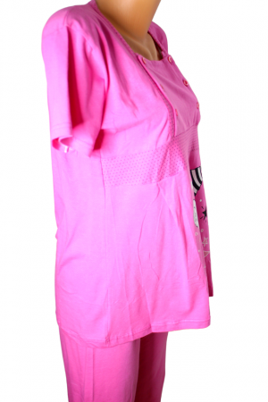 Compleu maternitate, Pijama alaptare + Halat gravide - 3 piese, Koala, Magenta [2]