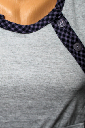 Compleu maternitate, Camasa alaptat + Halat gravide, Baby Shower, Grey-Purple, BebePrice [5]