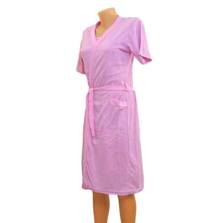 Compleu maternitate, Camasa alaptat + Halat gravide, Pink-Points - Maneca scurta, BebePrice [3]