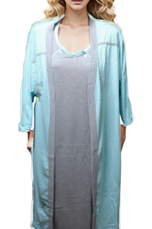 Compleu maternitate, Camasa alaptat + Halat gravide, Hanna, maneca 3/4 ,BebePrice [0]