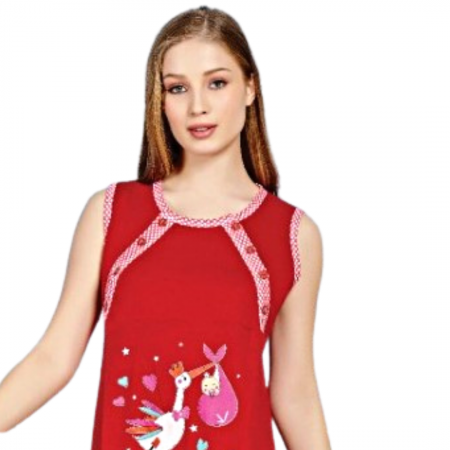 Compleu maternitate, Camasa alaptat + Halat gravide, Birds Eclipse Red, Maneca Scurta BBP [3]