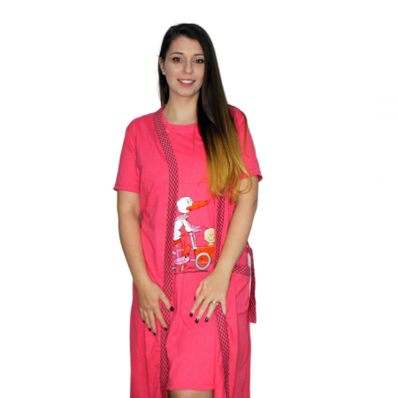 Compleu maternitate, Camasa alaptat + Halat gravide, Caroline, Red, Maneca Scurta BBP [1]