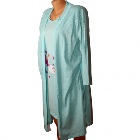 Compleu maternitate, Camasa alaptat + Halat gravide, Maneca lunga,Hello Baby Green BBP [5]