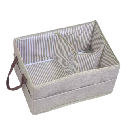 Cos organizator pentru noptiera sau comoda bebelușului, Lite Brown, BebePrice [1]