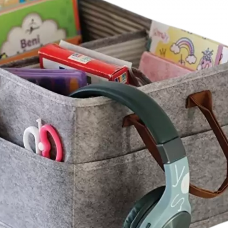 Cos organizator pentru noptiera sau comoda bebelușului, Lite Grey, BebePrice [3]
