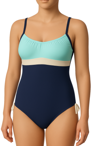 Oferte speciale - Costum de baie, intreg cu slip modelator, Morris, Costum de baie, intreg cu slip modelator, Morris, Green-Ivoire, BebePrice