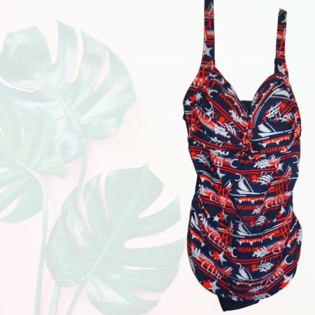 Costum de baie, intreg, modelator, Blue Palm Woman -Tankini [4]
