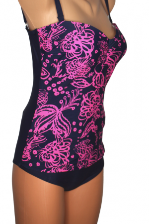 Costum de baie intreg, tankini, Flowers, Purple [3]