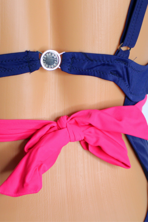 Costum de baie, intreg cu slip modelator, Morris, White-Pink, BebePrice [2]