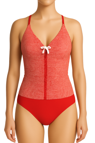 Costume de baie - Costum de baie, intreg, Points, Red, BebePrice