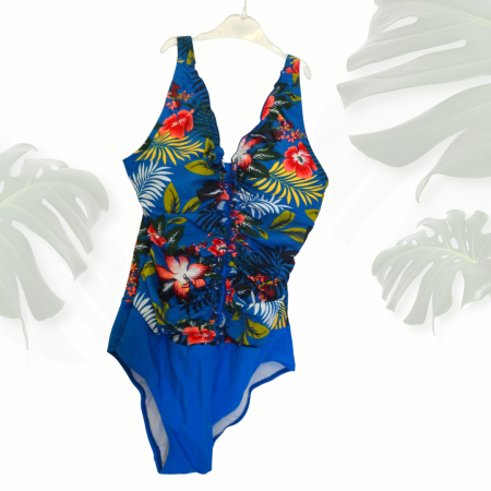 Costum de baie, intreg, modelator, Sisianna, Blue Flower [4]